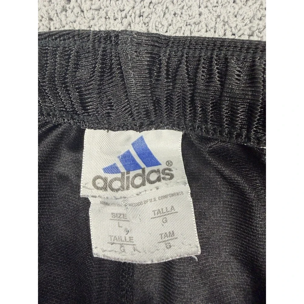 Vintage Adidas Shorts Mens L Black Satin Shiny Dazzle Glanz 90s Y2K Gym Casual